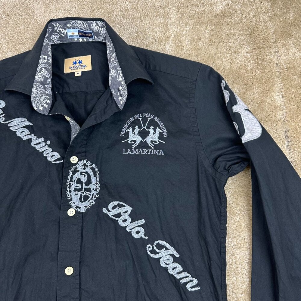 La Martina Polo Team Button shirt embroidered pony Argentina‎ - Picture 9 of 16